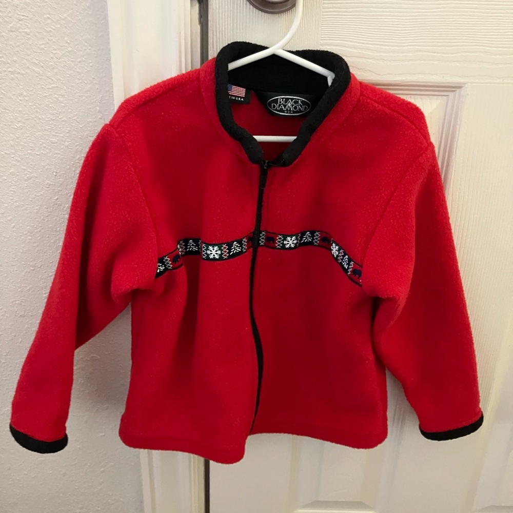 Black Diamond Red Zip up fleece kids 4T